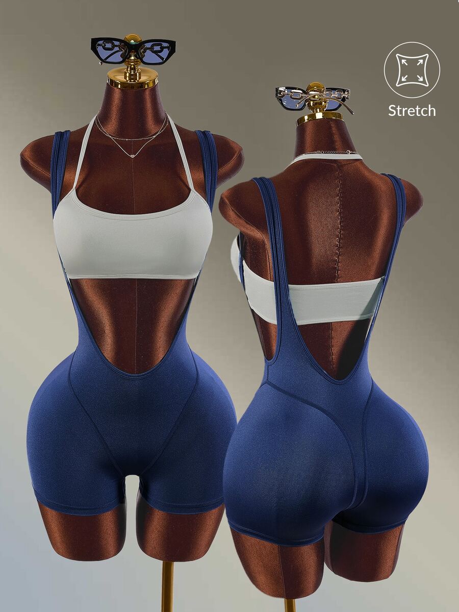 Amplova Set Bra Kasual dan Rompi Olahraga Wanita - Biru - View 1