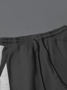 NEOREFINED 男士休闲撞色拼布连帽衫和运动裤套装，秋冬 - 彩色 - 查看 6