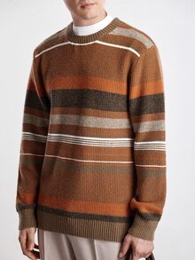 NEOREFINED Men's Casual Colorblock Striped Sweater, Autumn/Winter - Multicolor - View 6