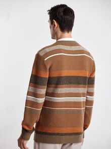 NEOREFINED Men's Casual Colorblock Striped Sweater, Autumn/Winter - Multicolor - View 5