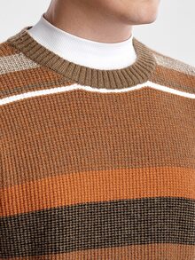 NEOREFINED Men's Casual Colorblock Striped Sweater, Autumn/Winter - Multicolor - View 2
