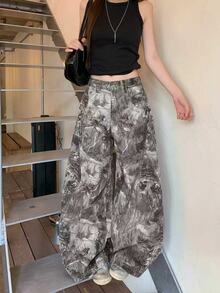 Dazy Tall Women's Camouflage Street Casual Denim Jeans Fall - Army Green - View 4
