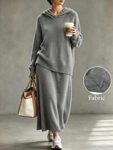 SHEIN Women Sweater Co-Ords - Grey - View 1