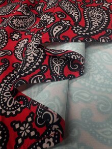 ZURIURI Red Paisley Print Men's Long Sleeve Shirt, Turn-Down Collar Loose Fit, Vintage Vacation Style, Suitable For Spring/Summer Gatherings, Travel And Streetwear - Red - View 4