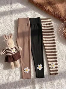 SHEIN 3件裝少女緊身褲 - 彩色 - 查看 2