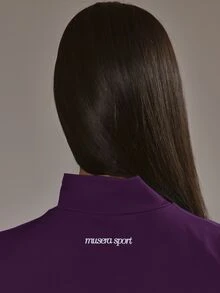 Musera Sport Dipped Hem Zip Through Seamless BBL Jacket Co-Ord Top Only Padel Winter Activewear Sport Gym Workout Alloy - Purple - View 6