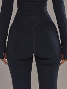 Musera Sport 交叉前开衩紧身裤套装（仅下装）板式运动服 健身房锻炼 合金瑜伽 日常健身 - 藏蓝色 - 查看 3