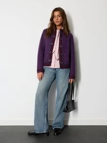 Nöista Purple Round Neck Knitted Cardigan Chinese Knot Buttons.Soft,Warm, Casual, Elegant, Retro And .Commuting Holiday Parties.Fall Winter,Going Out - Purple - View 4