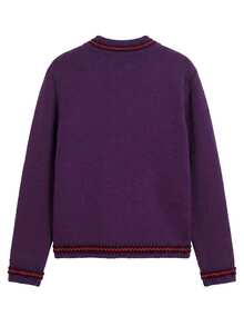 Nöista Purple Round Neck Knitted Cardigan Chinese Knot Buttons.Soft,Warm, Casual, Elegant, Retro And .Commuting Holiday Parties.Fall Winter,Going Out - Purple - View 8