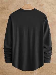 HIMLAND Men's Long Sleeve T-Shirt 2 Pack, Crewneck Tees, Solid Color Multipack, Fall Base Layer, Black And Grey Shirts Halloween Winter Party Autumn - Multicolor - View 9