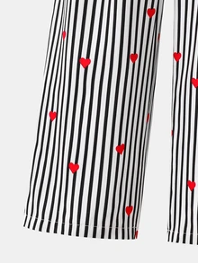 SHEIN Young Girl Heart Pattern Long Sleeve T-Shirt And Pants Casual Daily Outfit - Multicolor - View 8