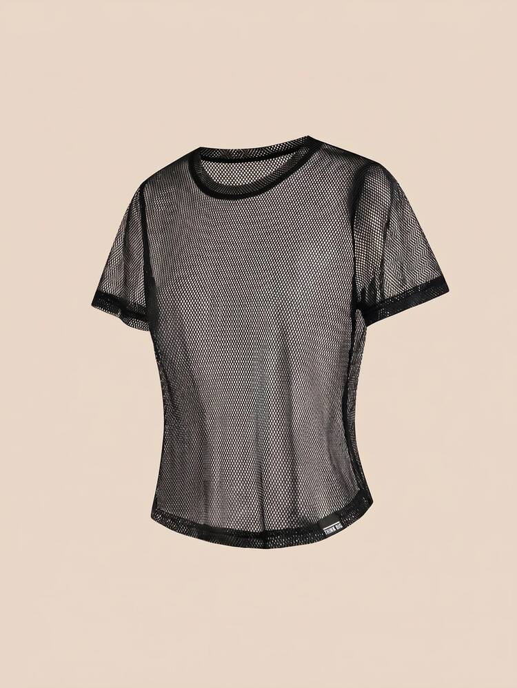 Cheerettes Women's Solid Round Neck Short Sleeve Athletic Top 2pcs/Pack, Casual Gym Workout Sportswear Activewear, All Season - Black and White - View 7
