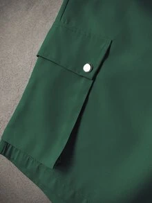 Manfinity Homme Conjunto casual diario de camiseta de manga corta con bloques de color y pantalones cortos con cintura con cordón para hombre - Multicolor - Ver 7