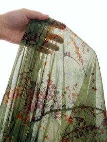 Hauture Vestido de malla con estampado floral y animal abstracto - Multicolor - Ver 5