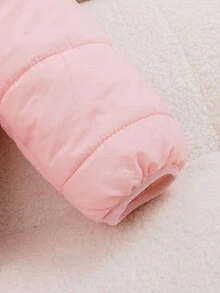 Young Girls Hooded Loose Winter Coats, Long Sleeve Top, Fall, Autumn, Winter Pink Fleece And Thickened - Pink - View 7