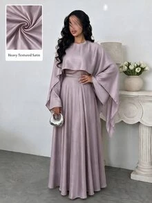 Yasmyna Women's Long Slim Fit Comfortable Design Fashion Elegant Dress - Dusty Pink - View 1
