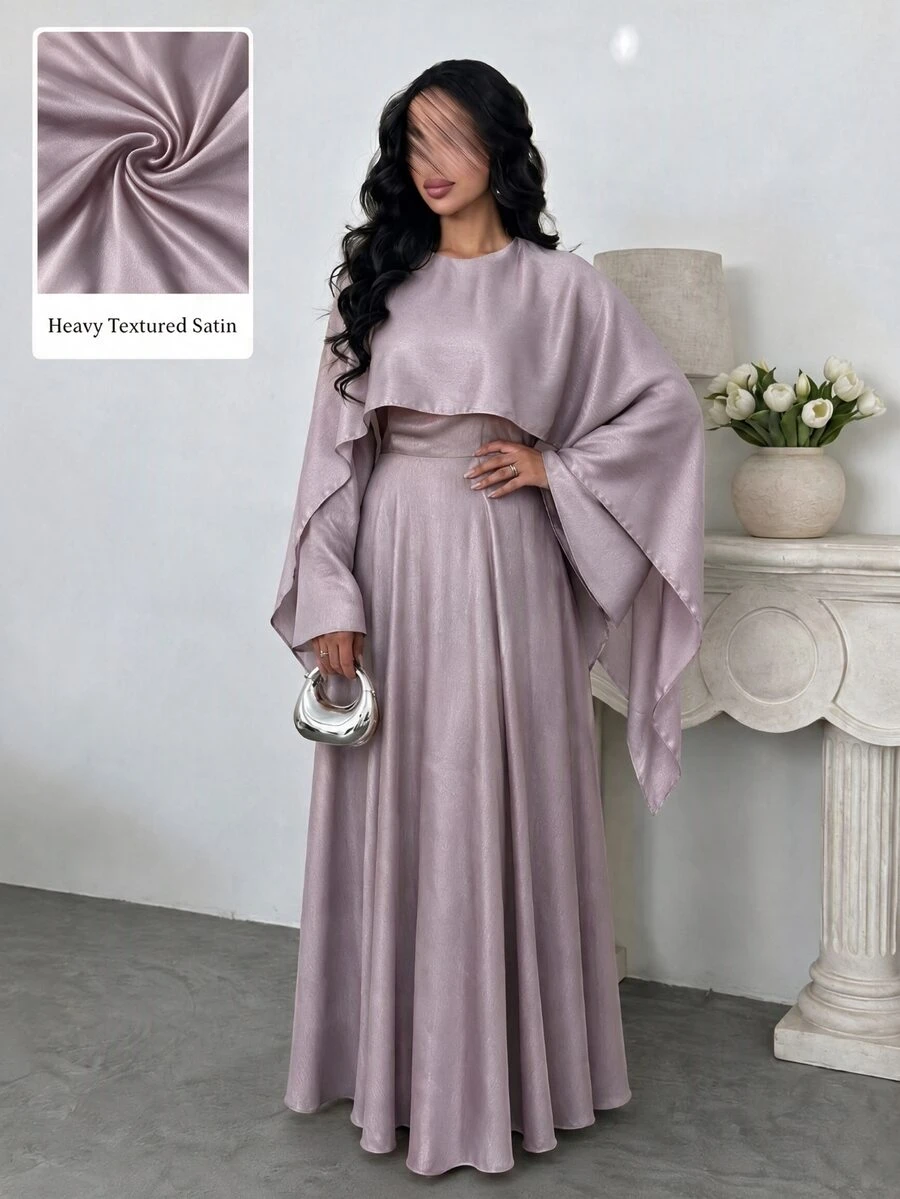 Yasmyna Women's Long Slim Fit Comfortable Design Fashion Elegant Dress - Dusty Pink - View 1