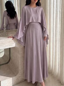 Yasmyna Women's Long Slim Fit Comfortable Design Fashion Elegant Dress - Dusty Pink - View 6