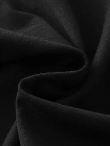 SHEIN 經典休閒長褲 春/秋款 雙層腰頭 簡約舒適 衛衣布料 適合街頭穿搭與運動 可隨意搭配夾克與上衣 展現青春活力 - 黑色 - 查看 8