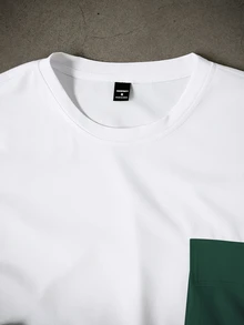 Manfinity Homme 男士撞色口袋设计短袖T恤和短裤休闲套装 - 彩色 - 查看 4