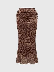 ROMWE J-Fashion Women's Leopard Print Bow Fashion Skirt - Multicolor - View 3