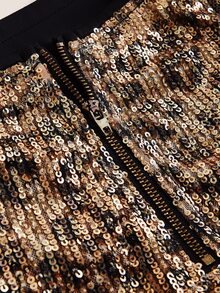 ROMWE J-Fashion Vintage Low Waist Super Short Leopard Print Sparkly Women's Shorts Hotpants, Rave Festival - Coffee Brown - View 4