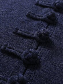 Calmiston Men's Solid Color Casual Versatile Daily Wear Cardigan Festival Boys Fall/Winter Daily New - Navy Blue - View 6