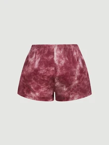 SHEIN MOD 女款時尚淺粉色辣妹 Y2K 休閒短褲，適合街頭、野餐、海灘、日常、度假、派對、音樂節，夏季穿搭 - 酒紅色 - 查看 2