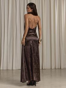 Aloruh Women's Autumn/Winter Bohemian Sequin Patchwork Lantern Pants - Brown - View 5