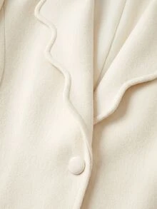Celisse Women's Elegant Lace Patchwork Button Overcoat - Beige - View 3