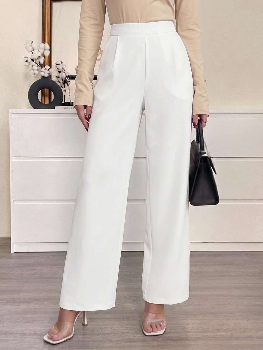 Firerie Elegant Casual Commuter Versatile Luxurious Vintage High Waist Pleated Wide Leg Long Pants, Autumn/Winter