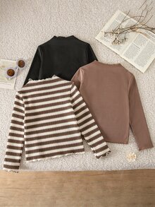 SHEIN 3PCS Young Girls T-Shirts - Multicolor - View 4