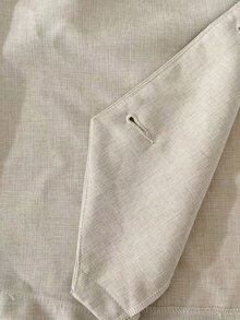 Elaquor 大尺碼女款純色V領單排扣西裝外套 夏季優雅休閒辦公正式商務工作套裝 教師節 灰色 - 杏色 - 查看 9