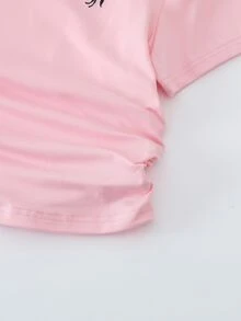 SHEIN 青少年女孩 2件組 優雅休閒純色長袖修身T恤套裝，多色好搭配，夏季穿搭 - 彩色 - 查看 5