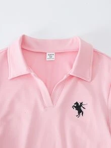 SHEIN 青少年女孩 2件組 優雅休閒純色長袖修身T恤套裝，多色好搭配，夏季穿搭 - 彩色 - 查看 4