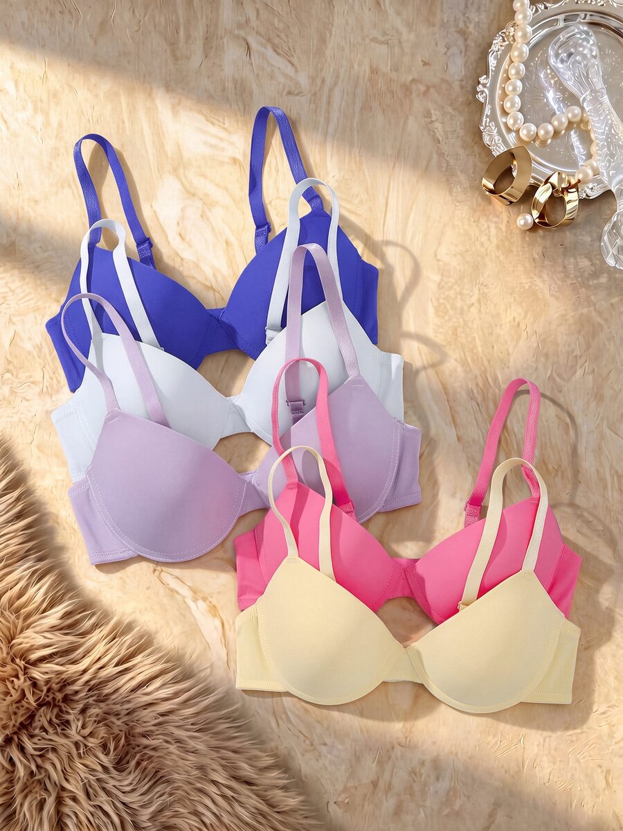 DesireSculpt 5pcs/Set Women's Underwire Bras - Multicolor - View 1