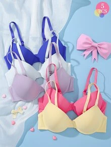 DesireSculpt 5pcs/Set Women's Underwire Bras - Multicolor - View 4