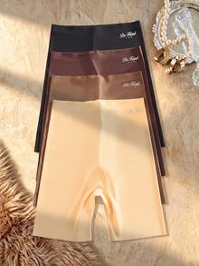 Bare Chapter Celana Pendek Kasual Wanita Motif Huruf untuk Pemakaian Sehari-hari, 4pcs/Pack - MultiWarna - View 1