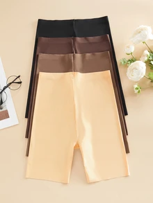 Bare Chapter Celana Pendek Kasual Wanita Motif Huruf untuk Pemakaian Sehari-hari, 4pcs/Pack - MultiWarna - View 6