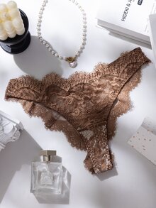 Bare Chapter Women's 2-Piece Lace Lingerie Set - Coffee Brown - View 6
