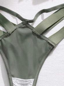 Bare Chapter 6pcs/Pack Women's Solid Color Hollow Out Design Thong Panties - Multicolor - View 5