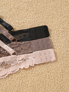 Bare Chapter Women's Underwire Sexy Lace Casual Comfortable Push-Up Bra 3 Pieces Set - Multicolor - View 8