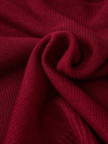 SHEIN WOMEN'S WEAR Burgundy Cat Patch Knit Cardigan - Burgundy - View 9