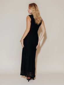 Pimkie Edition Women's Red Polka Dot Print Halter Maxi Dress, Casual Everyday Wear - Black - View 2