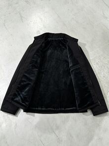 Manfinity Homme Mantel Pria Tebal Berlapis Termal dengan Kerah dan Penutup Resleting, Tahan Dingin, Mantel Empuk - Hitam - View 3
