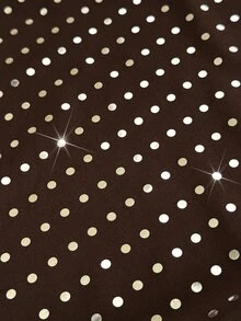 Viva Relle Sexy And Elegant Plus-Size Sequin Dress With Front Slit – New For Autumn 2026 (Perfect For Evening Parties) - Coffee Brown - View 4