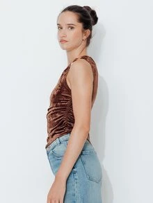 Pimkie Edition Summer Elegant Metal Decor One-Shoulder Top - Brown - View 5