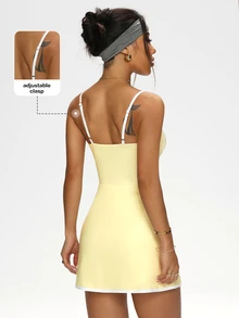 Sovereign Charm Women's Color Block Trim Split Strap Sports Dress - Yellow - View 3