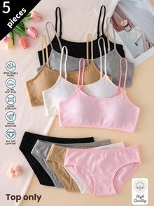 Teen Girl Solid Color Breathable Elastic Daily Casual Underwear Autumn Winter - Multicolor - View 9