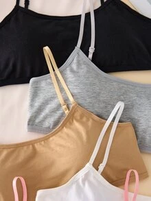 Teen Girl Solid Color Breathable Elastic Daily Casual Underwear Autumn Winter - Multicolor - View 4